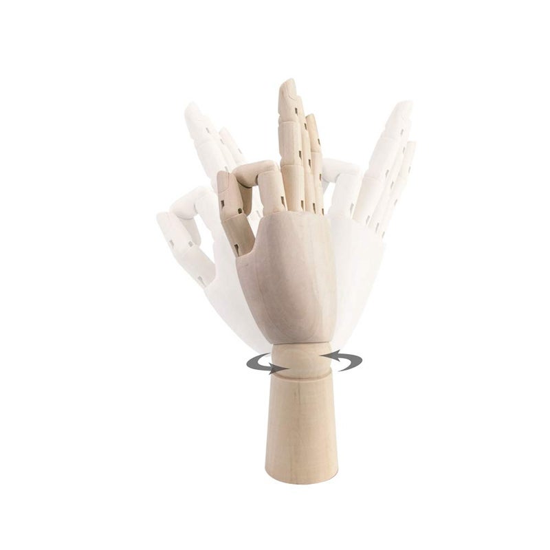 HSOMiD Flexible Wooden Hand Model Moveable Wooden Artists Manikin Hand Figure 10 Inches Right Hand Model for Sketching Drawing Painting Home Office Desk Decoration(10 Inch Right Hand) - Image 5